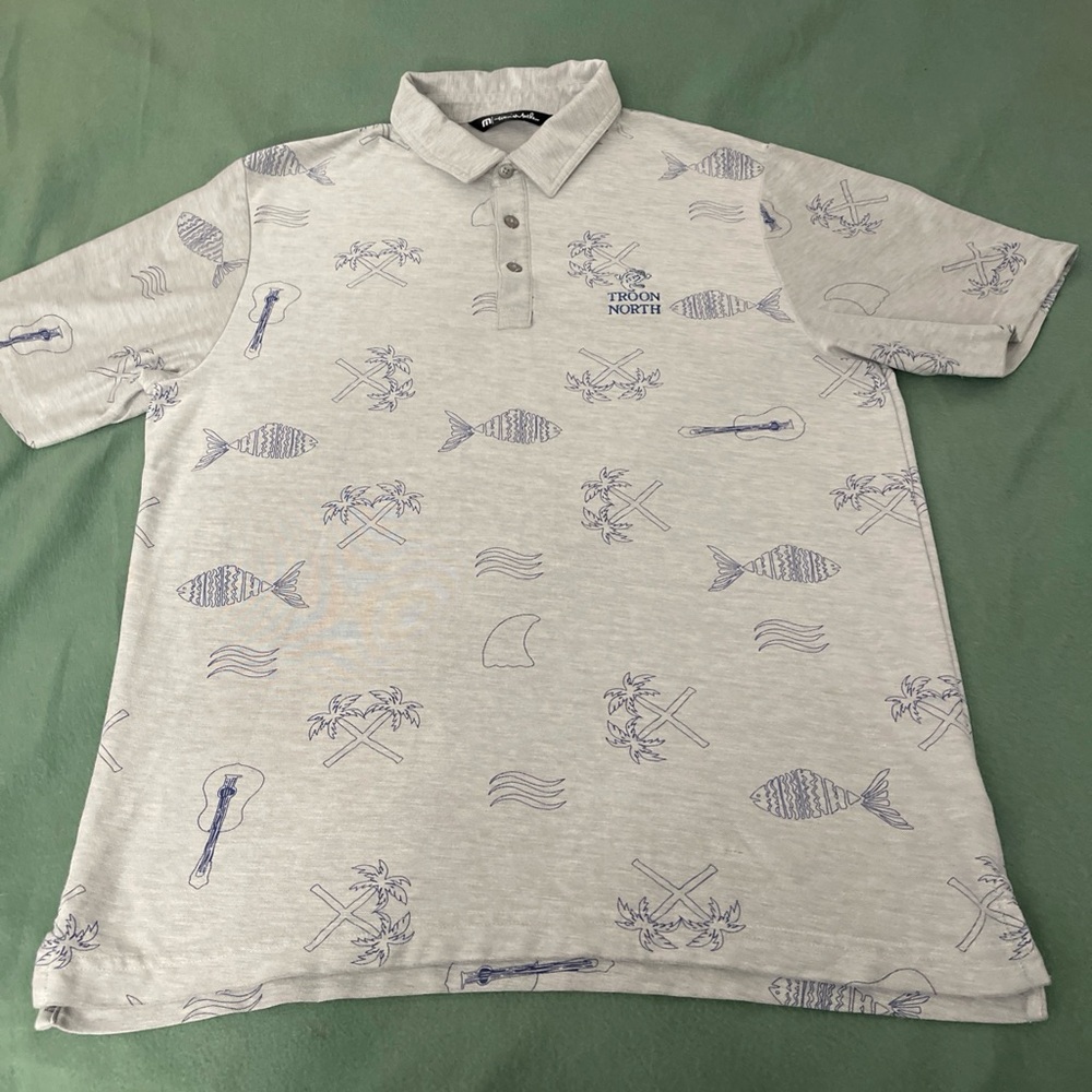 Travis Mathew Medium Polo Troons North Golf Club Fish Guitar Print